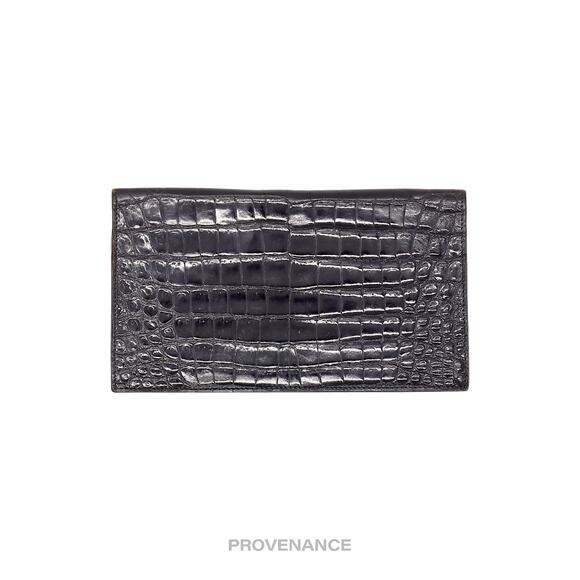 🔴 Celine Long Wallet - Black Crocodile Leather Gold - Picture 2 of 9